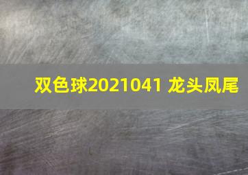 双色球2021041 龙头凤尾